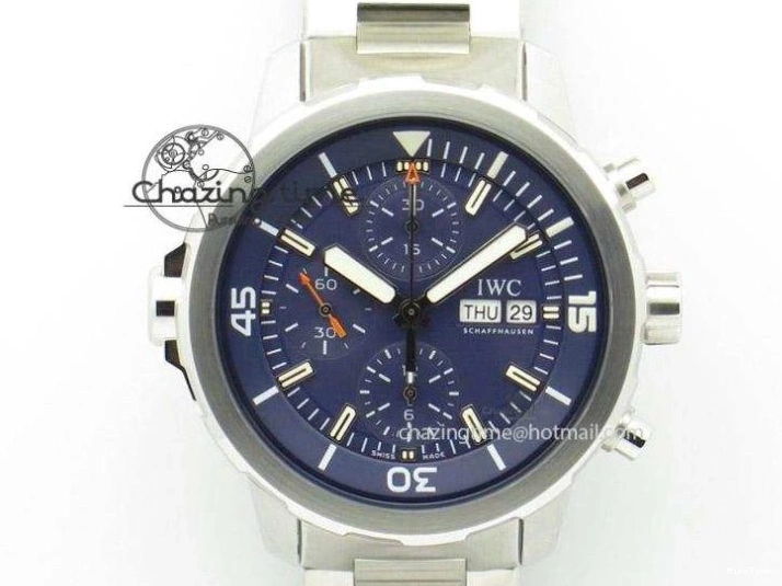 MIROTIME 0407 Pilot Chrono SS AZF 1:1 Best Edition Blue Dial on Brown Leather Strap A TimelessDesign 7060